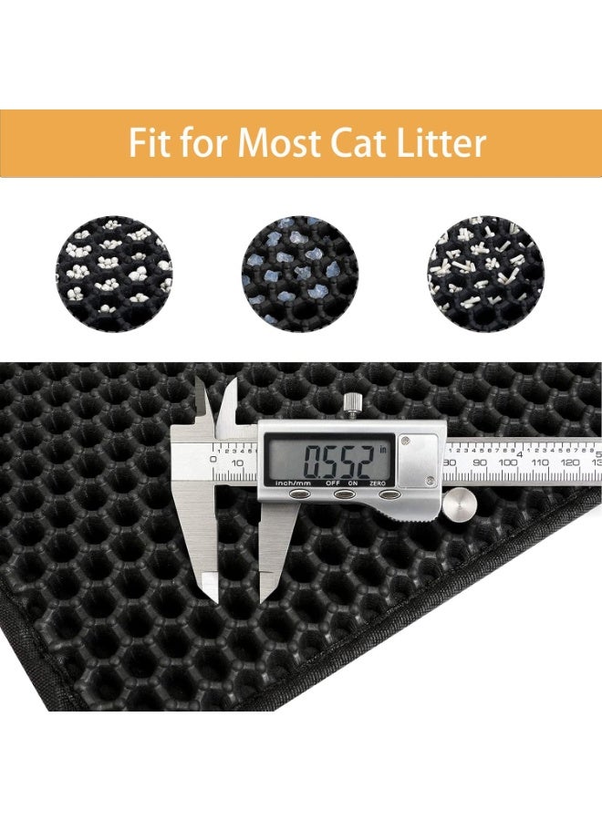 Cat Litter Mat, 45x60cm Litter Trapping Mat for Cat Sand Litter Box Honeycomb Double Layer Design Waterproof Litter Mat Easier to Clean, Washable Pet Bed, BLACK - Image 5