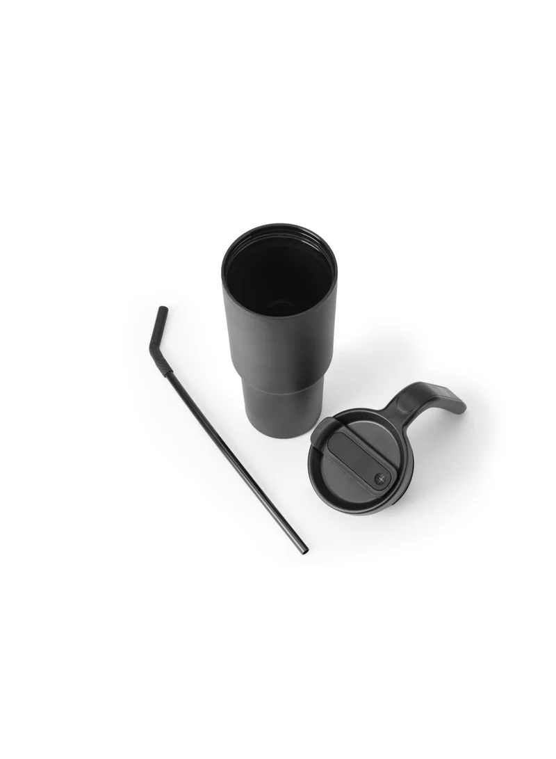 Hans Larsen black Hans Larsen Forza 360 Recycled Stainless Steel Tumbler Eco-Friendly Spill-Proof Tumbler with 360° Branding  Best for Corporate Gifting, Men Women & Kids - 900 ml Black  | Best Price UAE