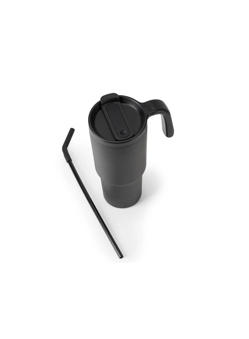 Hans Larsen Hans Larsen Forza 360 Recycled Stainless Steel Tumbler Eco-Friendly Spill-Proof Tumbler with 360° Branding  Best for Corporate Gifting, Men Women &amp; Kids - 900 ml Black