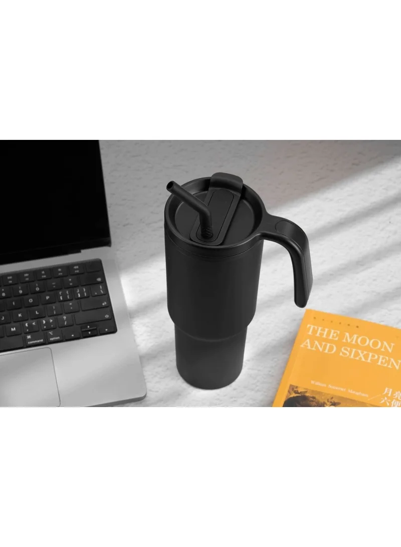 Hans Larsen black Hans Larsen Forza 360 Recycled Stainless Steel Tumbler Eco-Friendly Spill-Proof Tumbler with 360° Branding  Best for Corporate Gifting, Men Women & Kids - 900 ml Black  | Best Price UAE