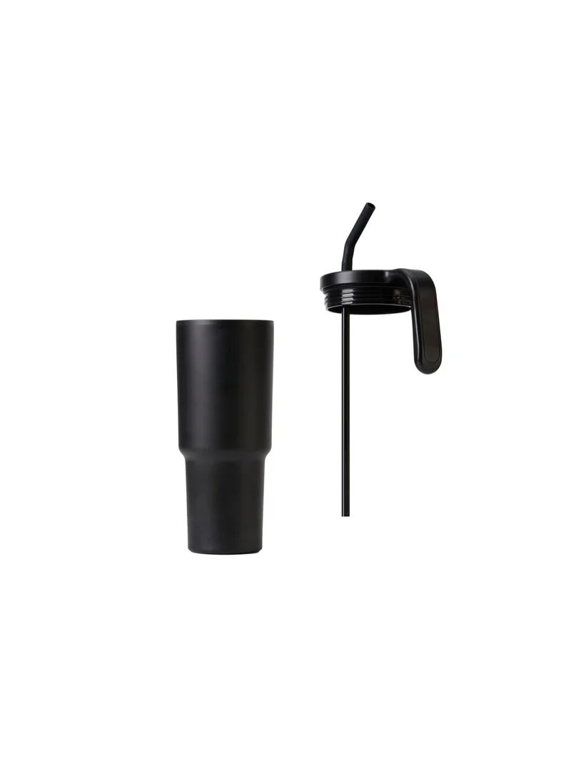 Hans Larsen black Hans Larsen Forza 360 Recycled Stainless Steel Tumbler Eco-Friendly Spill-Proof Tumbler with 360° Branding  Best for Corporate Gifting, Men Women & Kids - 900 ml Black  | Best Price UAE