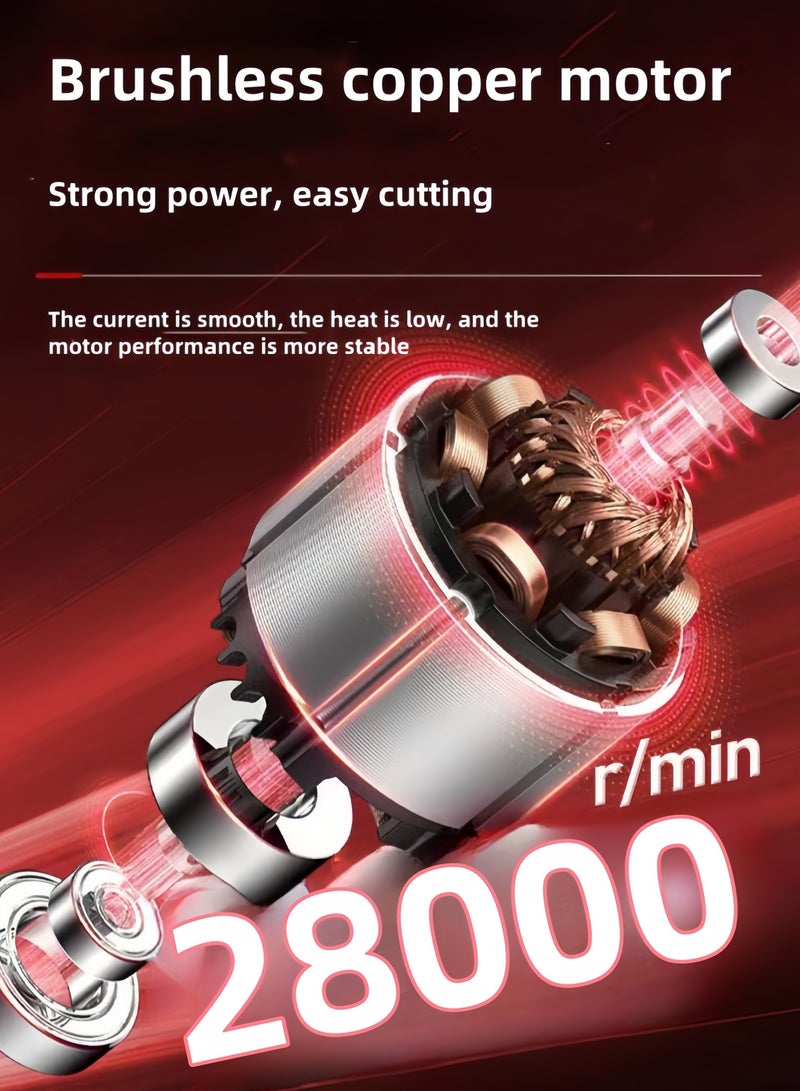 nihao 15 - Pcs Angle Grinder Tool Kit, Mini Angle Grinder, Cordless Electric Angle Grinding Tool High Power 16.8V 19500RPM with 2PCS 2000mAh Battery, 28000r/min,Nylon Cutting Blade-s/Grinding Disc/Metal Cutting Disc (1 * Angle grinder , 2 * Batteries ,1 * UK charger , 1 * Grinding disc ,1 * Screwdriver ,1 * A pair of gloves , 6 * Saw blades ,1 * User manual (English) ,1 * Storage box)  - Image 2