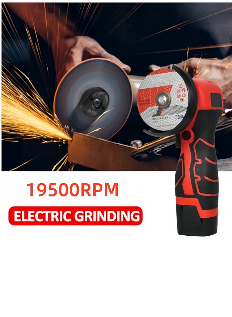 nihao 15 - Pcs Angle Grinder Tool Kit, Mini Angle Grinder, Cordless Electric Angle Grinding Tool High Power 16.8V 19500RPM with 2PCS 2000mAh Battery, 28000r/min,Nylon Cutting Blade-s/Grinding Disc/Metal Cutting Disc (1 * Angle grinder , 2 * Batteries ,1 * UK charger , 1 * Grinding disc ,1 * Screwdriver ,1 * A pair of gloves , 6 * Saw blades ,1 * User manual (English) ,1 * Storage box)  - Image 5