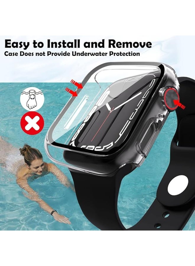 wexon Apple Watch Series 7 8 9 41mm Clear Protective Case with Screen Protector Durable Slim Cover for Everyday Use and Outdoor Activities - Image 2