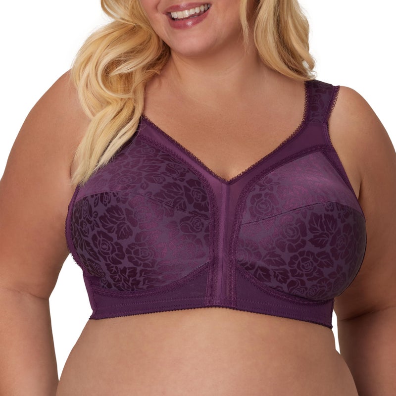 PLAYTEX Womens 18 Hour Comfort-strap Wireless Bra, Full-coverage With 4-way Trusupport, Single & 2-pack Bras, Plum Majestic, 38DD US - Image 1