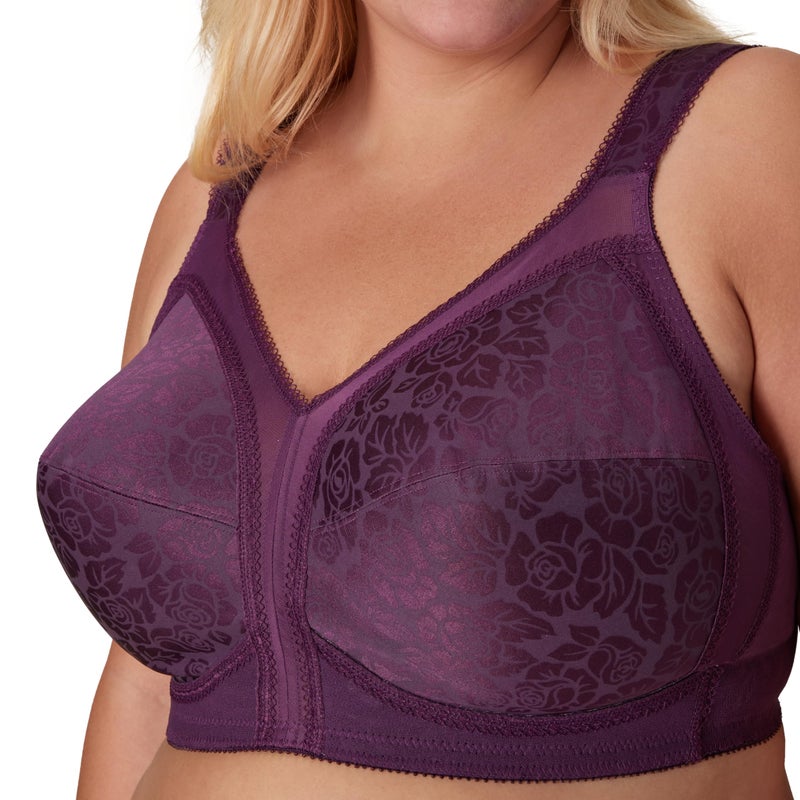 PLAYTEX Womens 18 Hour Comfort-strap Wireless Bra, Full-coverage With 4-way Trusupport, Single & 2-pack Bras, Plum Majestic, 38DD US - Image 3