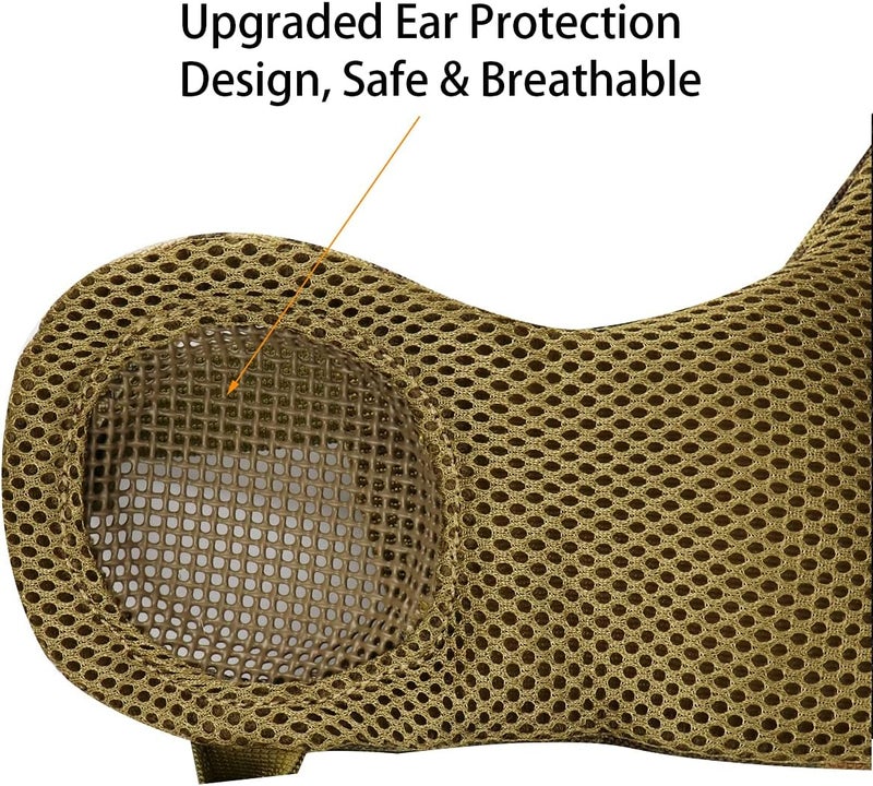 Aoutacc قناع هوائي قابل للطي من الشبك، أقنعة شبكية عسكرية تكتيكية نصف وجه مع حماية للأذن قابلة للتعديل لحماية CS للحماية السفلية للقناع لصيد CS وطلاء كرات الطلاء والتصويب. - Image 3