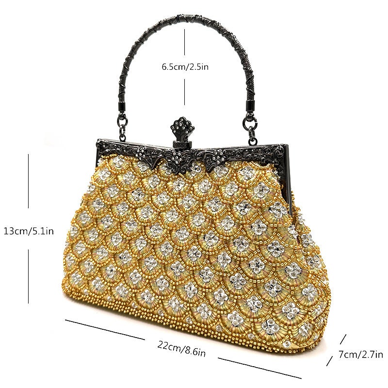 Women'S Bag Embroidery New Dinner Bag Hand-Held Women'S Bag Fish Scale Banquet Handbag 12-5 - Image 5