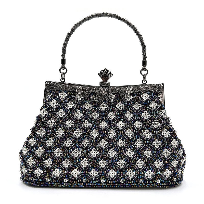 Women'S Bag Embroidery New Dinner Bag Hand-Held Women'S Bag Fish Scale Banquet Handbag 12-5 - Image 1