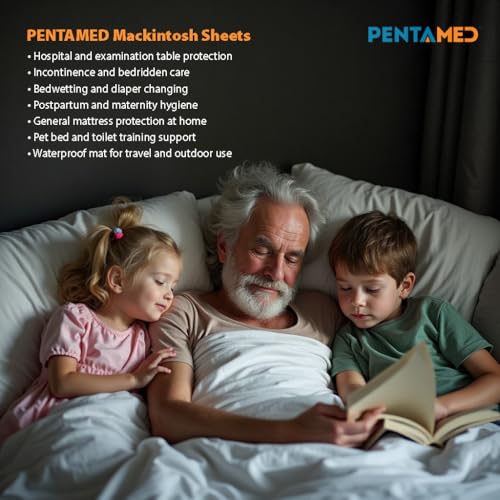 PENTAMED Waterproof Rubber Bed Protector – Reusable Mackintosh Sheet for Baby, Kids & Adults | Mattress & Crib Protection | Hospital & Home Use (1 x 2 Mtr: Green-Pink) - Image 2