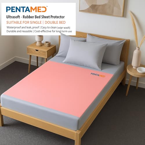 PENTAMED Waterproof Rubber Bed Protector – Reusable Mackintosh Sheet for Baby, Kids & Adults | Mattress & Crib Protection | Hospital & Home Use (1 x 2 Mtr: Green-Pink) - Image 5