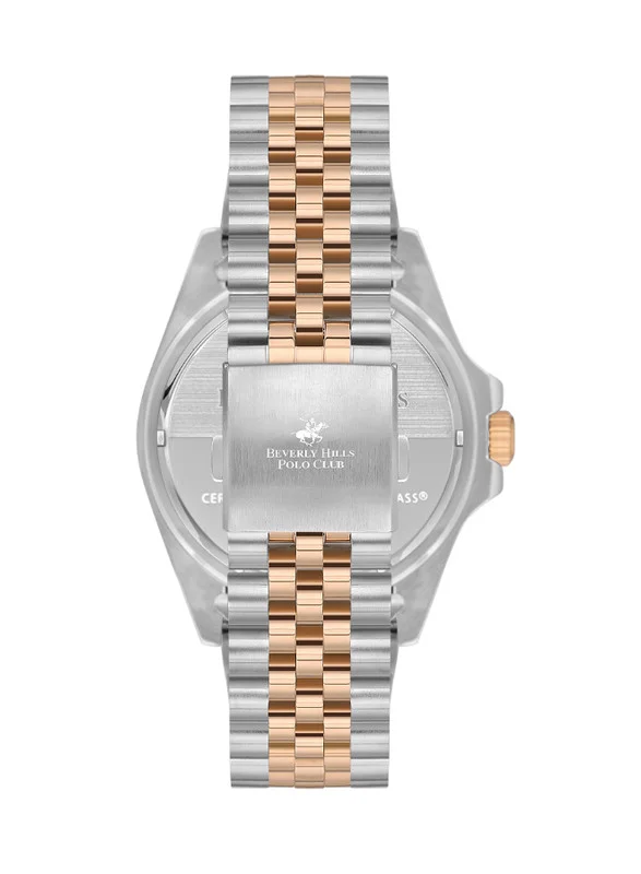 BEVERLY HILLS POLO CLUB Men's Quartz Movement Watch, Analog Display and Metal Strap - BP3126X.550, Silver