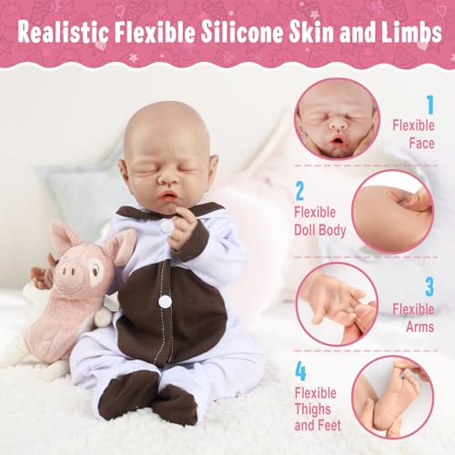 Vollence 12 inch Realistic Silicone Babies Anatomically Correct Cute Silicone Dolls for Kid Birthday Collectible Gifts - Girl - Image 5
