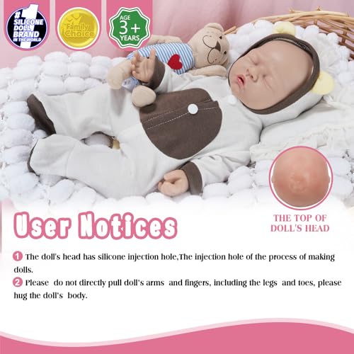 Vollence 12 inch Realistic Silicone Babies Anatomically Correct Cute Silicone Dolls for Kid Birthday Collectible Gifts - Girl - Image 2