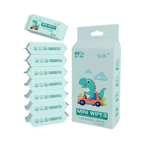 GOPIKRISHNA Travel Mini Wet Wipes 8 Packs of 8 Individually Wrapped AlcoholFree Hypoallergenic for Hands and Face - Image 1