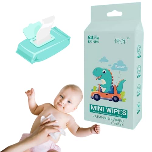 GOPIKRISHNA Travel Mini Wet Wipes 8 Packs of 8 Individually Wrapped AlcoholFree Hypoallergenic for Hands and Face - Image 2