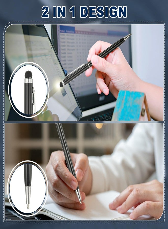 PATIKIL Ballpoint Pen with Stylus Tip, 8Pcs 2 in 1 Slim Metal Black Ink 1.0mm Medium Point Stylus Pen for Touch Screens Office Desk, Dark Red - Image 5