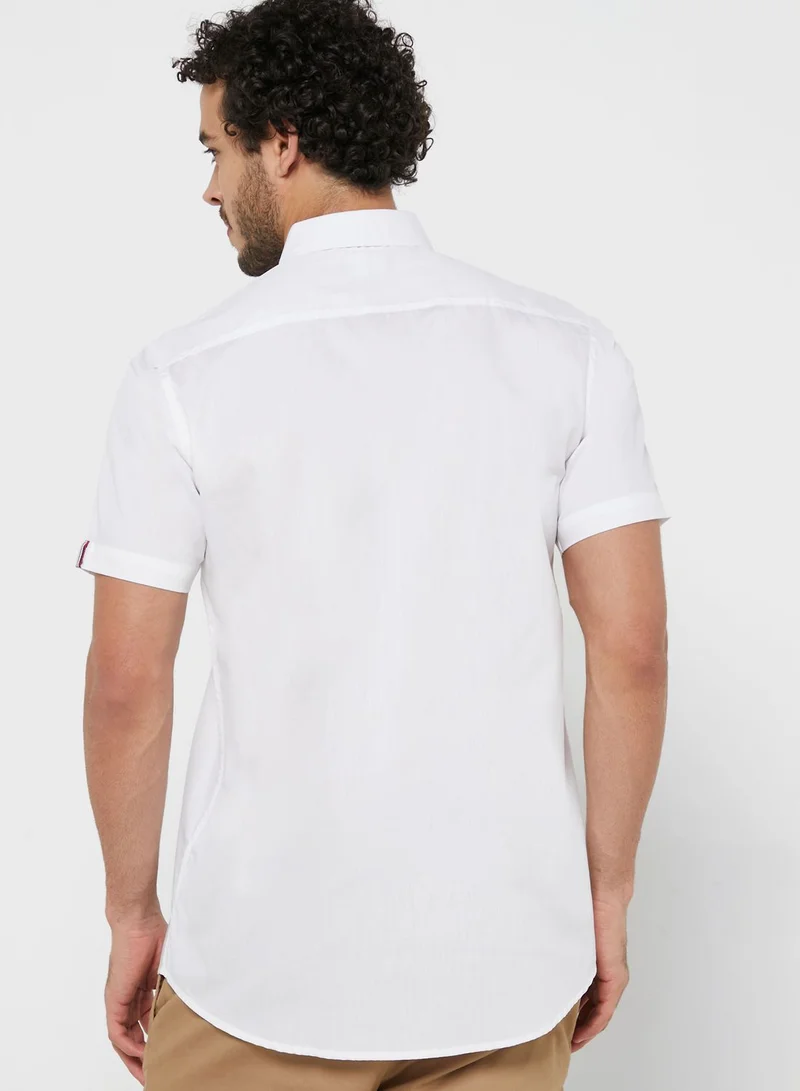 Robert Wood Cutway Collar Regular Shirt Half Sleeve With Turn Up