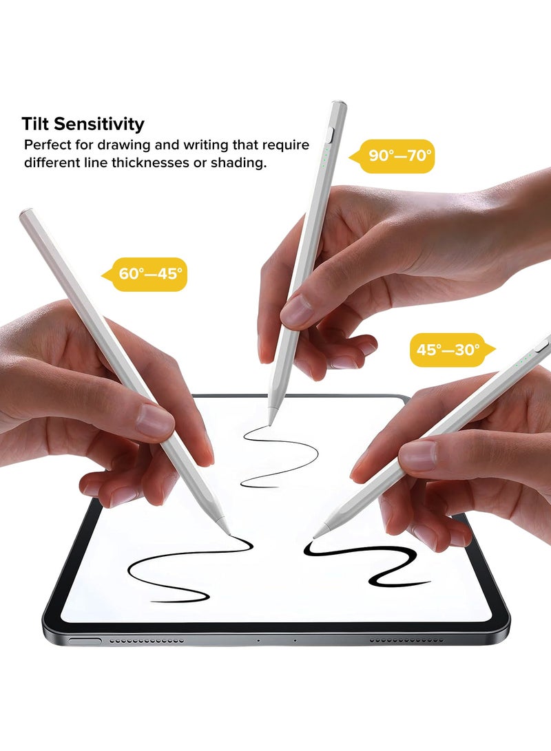 هيان 2025 أحدث قلم Stylus لـ iPad (2018-2025) -13 دقيقة شحن سريع مع حساسية الميل ورفض النخيل لـ iPad 11/10/9/8/7/6th Gen ، Air 7/6/5/4/3/M3/M2 ، Pro 13 "/12.9" /11" /M4 ، Mini 7/6/5th - Image 4