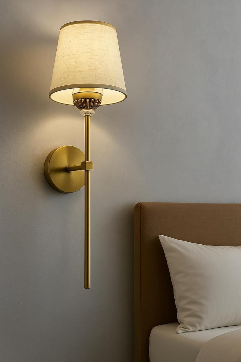 kinis Luxury Modern Gold Wall Lamp | Crystal Accent & Elegant Metal Finish Wall lamp Decorative Wall Sconce Lighting for Bedroom, Living Room, Hallway & Hotel Décor (Pack of 2 with Bulb) - Image 4