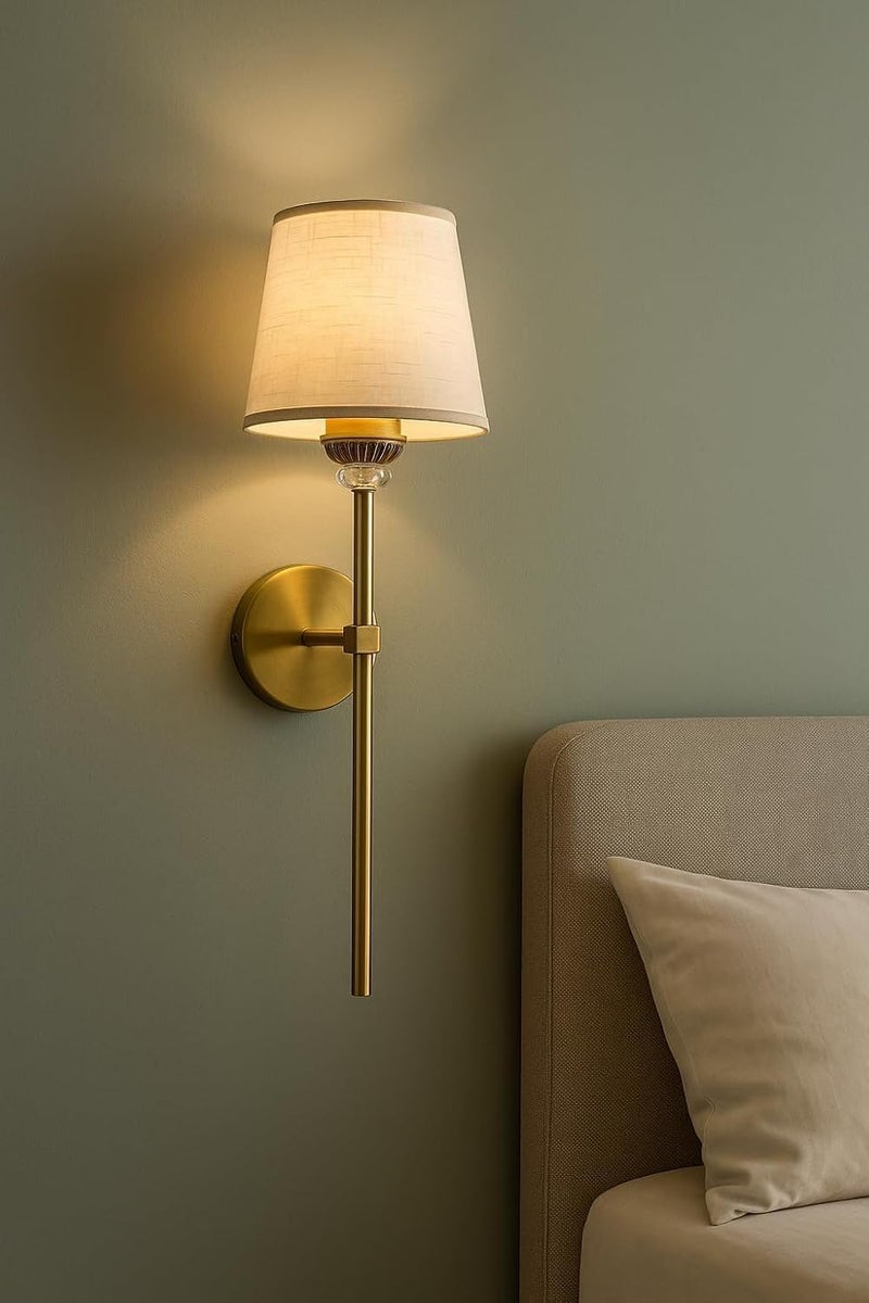 kinis Luxury Modern Gold Wall Lamp | Crystal Accent & Elegant Metal Finish Wall lamp Decorative Wall Sconce Lighting for Bedroom, Living Room, Hallway & Hotel Décor (Pack of 2 with Bulb) - Image 5