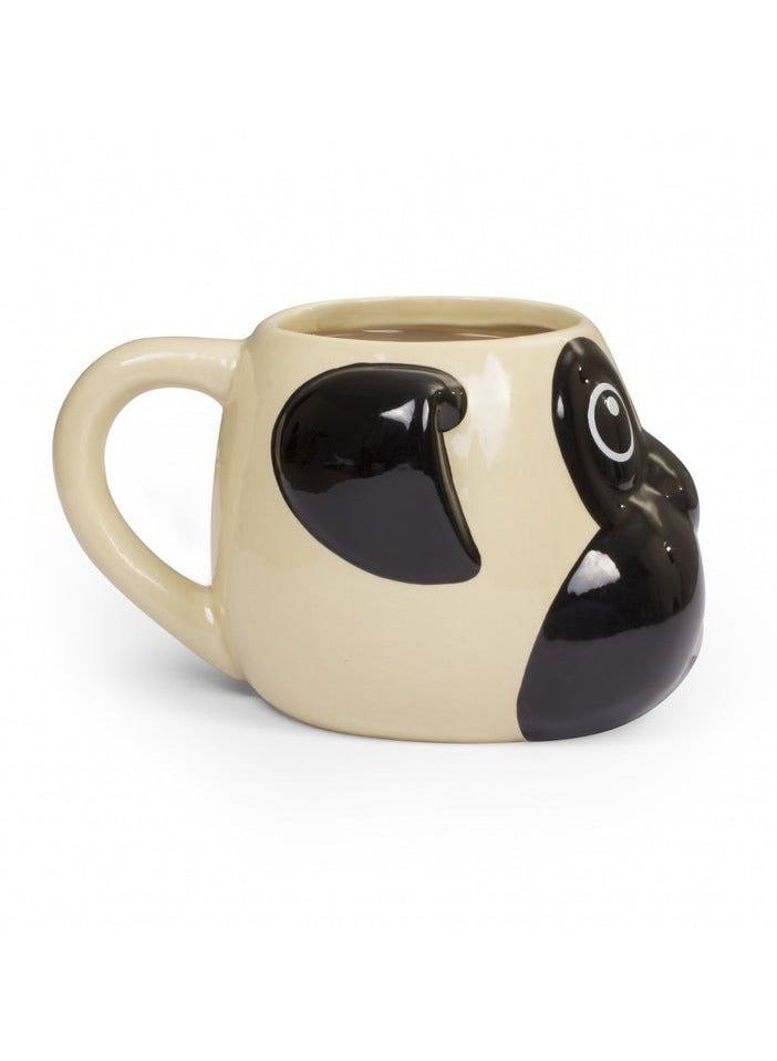 Pug Dog Shaped 3D Ceramic Mug and Pen Holder, Beige and Black - Image 4