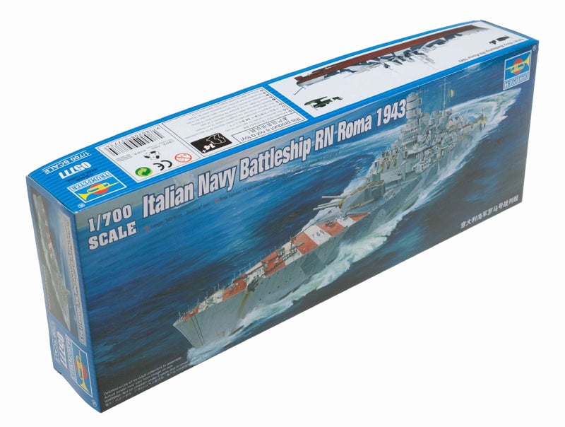 Trumpeter 1700 RN Roma Italian Navy Battleship 1943 Model Kit - Image 2