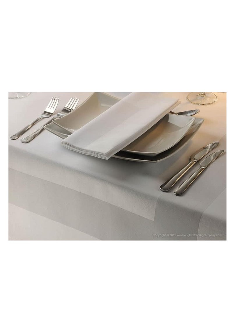 A M E Egyptian Cotton 6 Pieces Dinner Napkin Set -56 X 56 cm - White, Usable by Restaurant/Wedding/Hotel/Home, The Satin Band Table Napkins are Hemmed Edges Soft Durable for Daily Use - Image 2