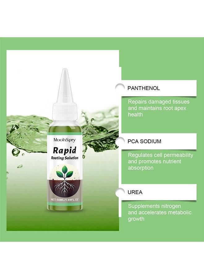 مونسبري محلول تجذير سريع، محلول تجذير متعدد الأغراض، هرمون تجذير للقصاصات، محلول تعزيز نمو النبات للتجذير السريع، منشط لبدء جذور قصاصات النبات مناسب للزهور والخضروات والأعشاب والفواكه، 50 مل - Image 2