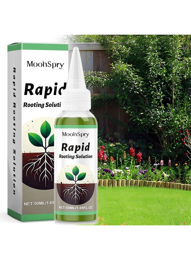 مونسبري محلول تجذير سريع، محلول تجذير متعدد الأغراض، هرمون تجذير للقصاصات، محلول تعزيز نمو النبات للتجذير السريع، منشط لبدء جذور قصاصات النبات مناسب للزهور والخضروات والأعشاب والفواكه، 50 مل - Image 1