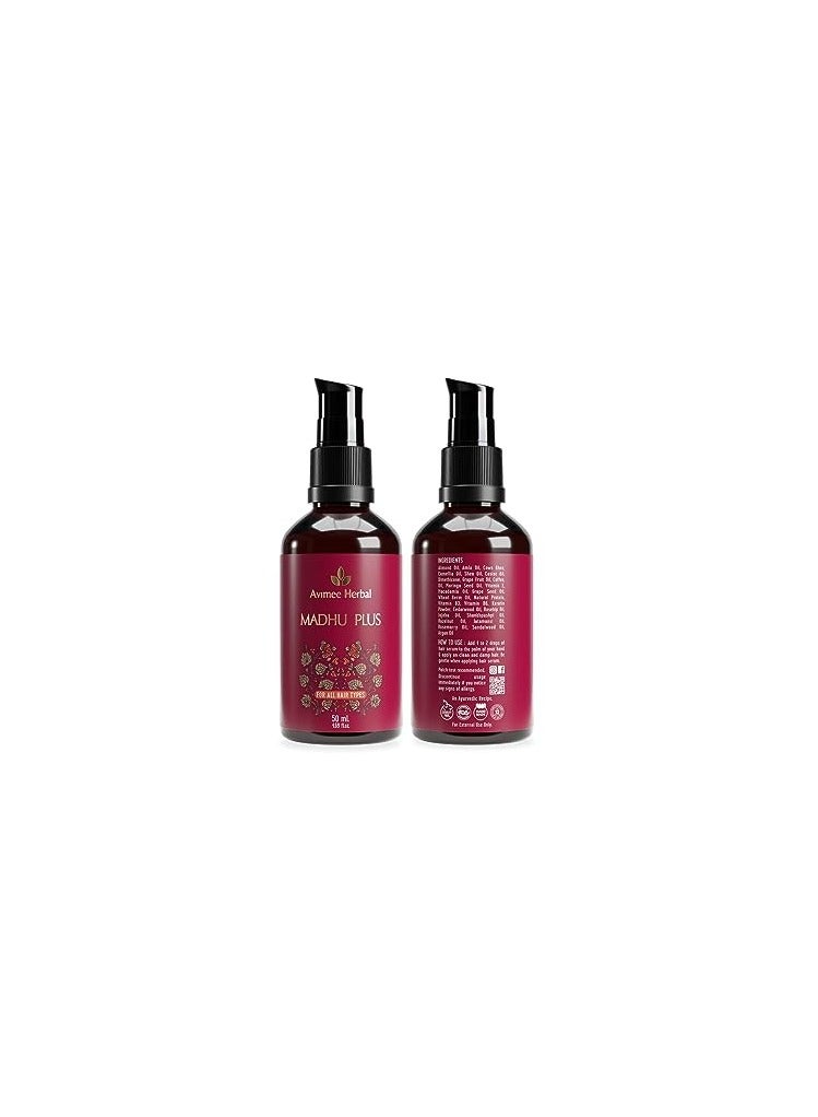اڤيمي هيربال Avimee Herbal 50 gm Madhu Plus مصل الشعر العشبي مع عامل حماية من الشمس SPF 15 - Image 3