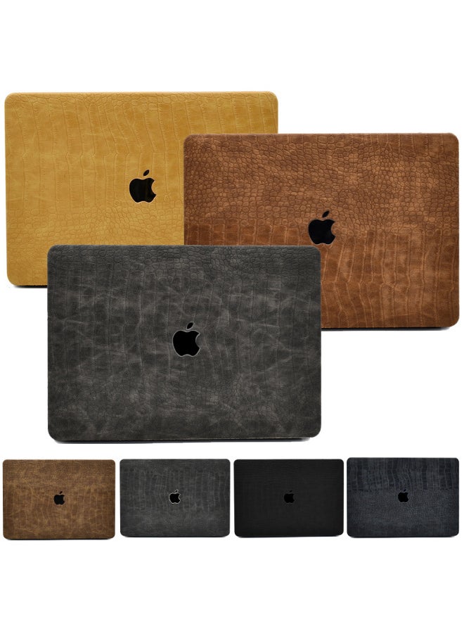 Generic - For Apple Notebook Protective Case Macbook Air13/14 "PU Alligator Pattern Computer Protective Case-Color:Antique Crocodile Pattern-Color 5-Applicable Model:(Hollow) 13.3 Pro (A1278) - Image 1
