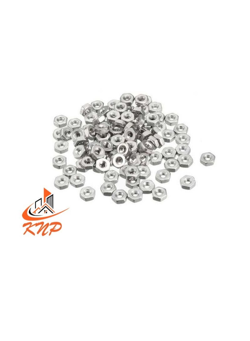 KNP KNP Steel Hexagon Nuts - Pack of 100 (M4) - Image 1
