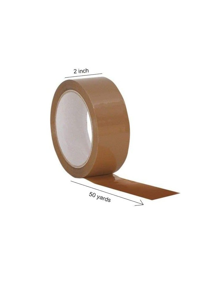 Generic Brown Packaging Tape | 2 inches x 50 yards Strong Heavy Duty Packing Tape for Parcel Boxes, Moving Boxes, Large Postal Bags, Office Use [1 Rolls] - Image 2