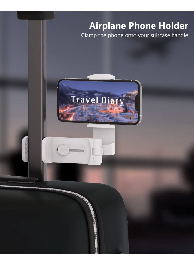 MiiKARE Airplane Travel Essentials Phone Holder, Universal Handsfree Phone Mount for Flying with 360 Degree Rotation, Travel Accessory for Airplane, Travel Must Haves Phone Stand for Desk, Table-White - Image 1