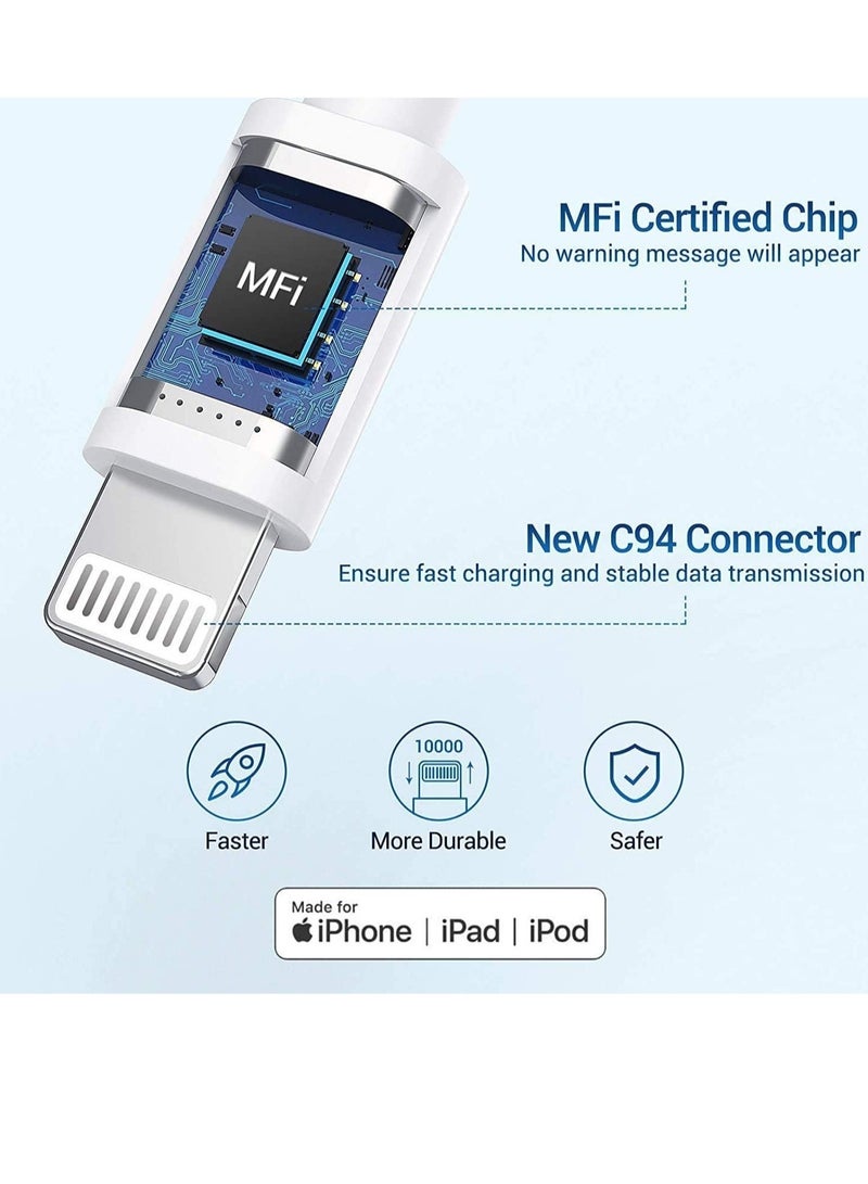 USB C to Lightning Cable MFi Certified 3Pack 6FT Fast iPhone 13 Charger Cable - Lightning to Type C Cable Compatible with iPhone 13 12 Pro 11 Max XS XR 8 Plus SE 2020 iPad Pro AirPods Pro - Image 1