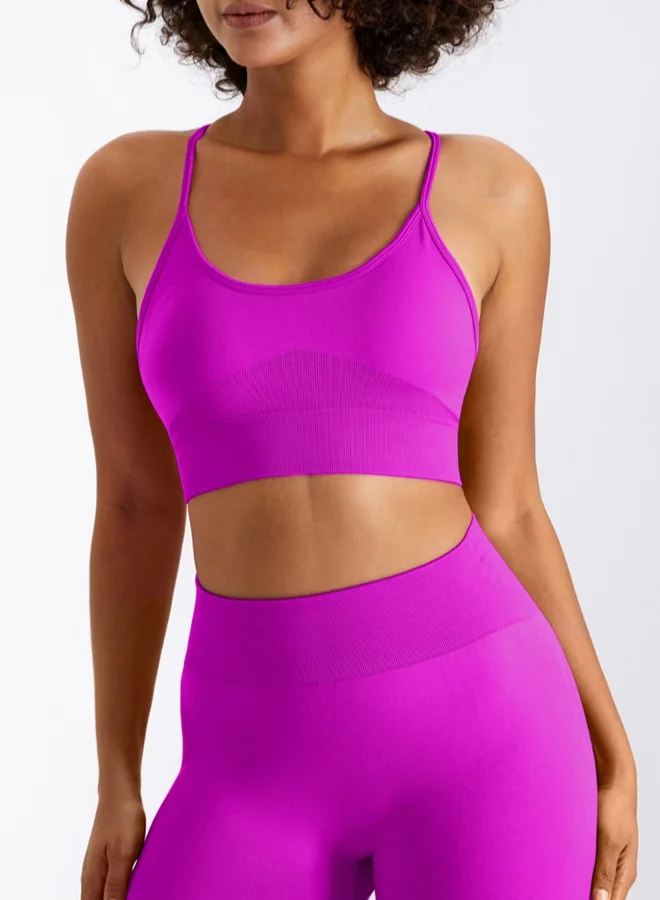 KAWN.YOGA KAWN YOGA Womens Cross Back Sports Bra - Padded Low Impact Workout Yoga Bra with Removable Built in Bra