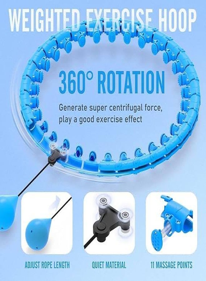 Avenn Adjustable Smart Weighted Hula Hoop, 26-58 inch Waist Size, 360° Rotation with Massage Points - Multicolor - Image 4