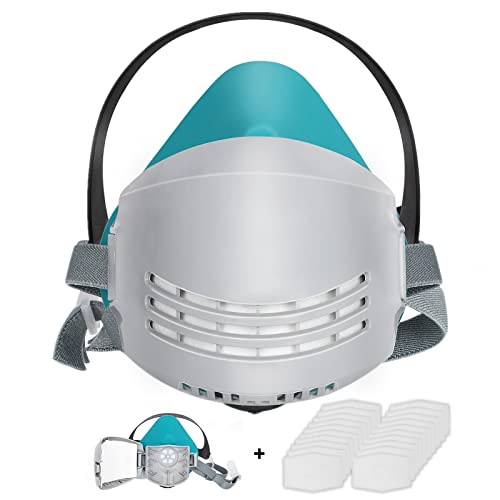 ANUNU Reusable Half Facepiece with 20 Filters Set Dust Respirator with Replaceable Filters for Painting, Polishing, Welding, Vapor, Woodworking and Other Work Protection - Image 1