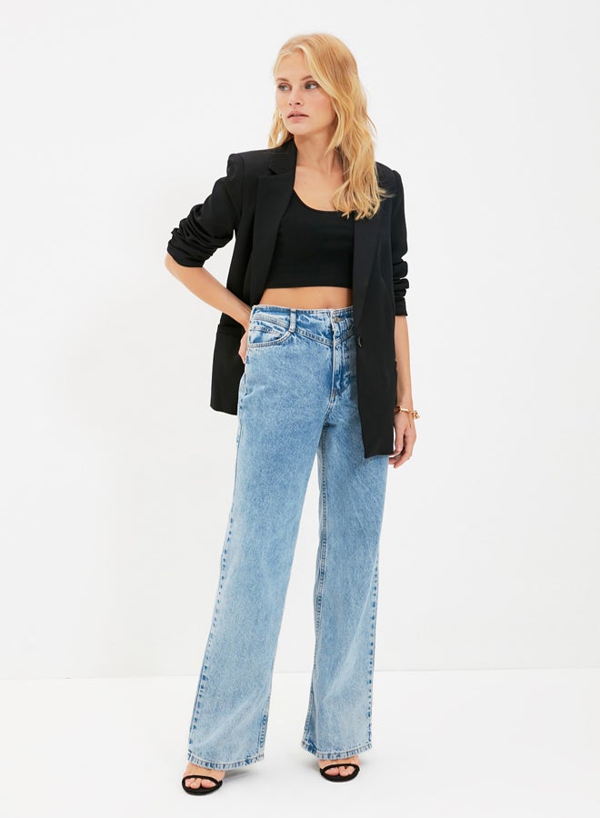 trendyol Black Regular Lined Detailed Woven Blazer Jacket - Image 2