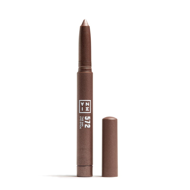3INA The 24H Eye Stick  Creamy Waterproof Formula  2 In 1 Eyeshadow And Eyeliner  Highly Pigmented Shades  24 Hour Long Lasting  Matte Sparkly Or Metallic Finish  572 Cool Brown  0049 Oz