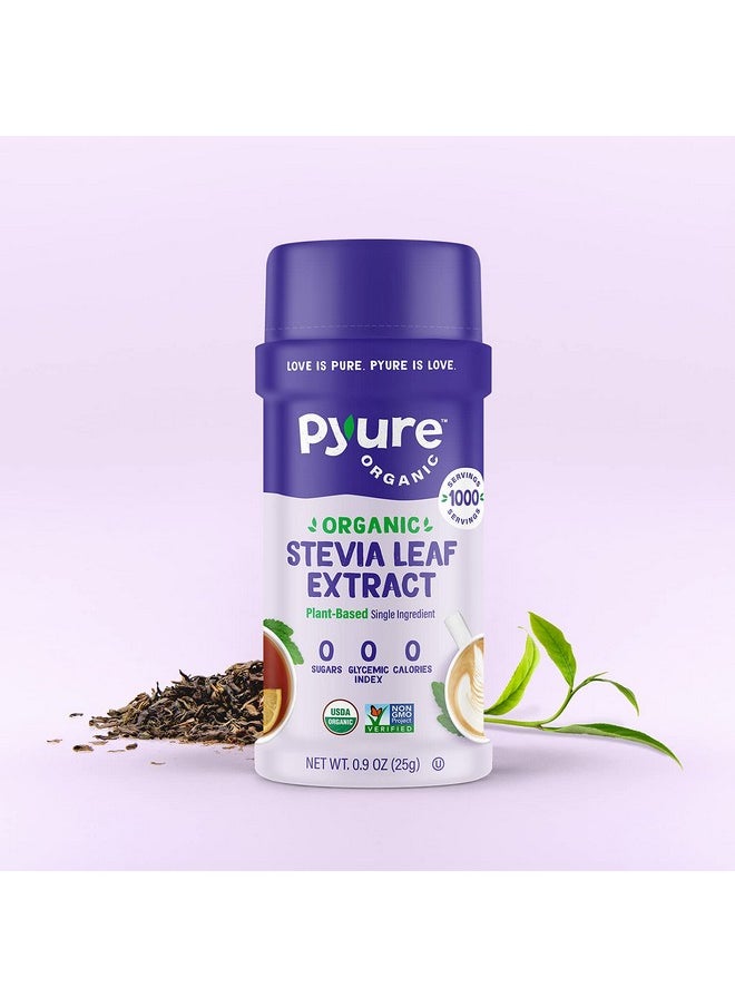 Pyure - Organic Stevia Powder Extract ; 100% Stevia No Fillers Stevia Concentrate 300X Sweeter Than Sugar ; No Additives Pure Stevia Extract Sugar Substitute Microspoon Included ; 1000 Servings - Image 1