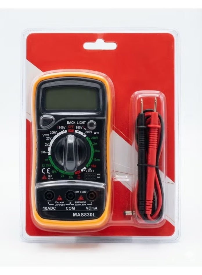 Digital Multimeter with Backlight Display for Voltage, Current, and Resistance Testing - Image 1