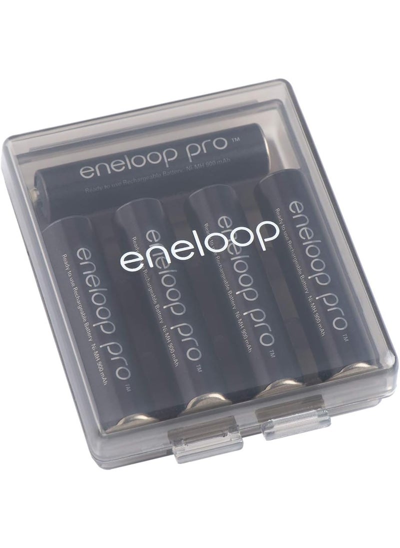 eneloop Eneloop Panasonic BQCASEK6SA pro Battery Storage Cases with 4AA or 5AAA Battery Capacity Obsidian Gray Pack of 6  - Image 3