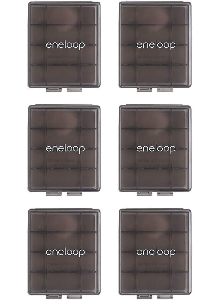 eneloop Eneloop Panasonic BQCASEK6SA pro Battery Storage Cases with 4AA or 5AAA Battery Capacity Obsidian Gray Pack of 6  - Image 1