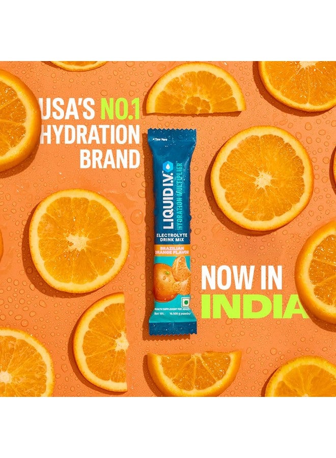 Liquid I.V. سائل I.V. مضاعف الترطيب - برتقال برازيلي | مسحوق مشروب الإلكتروليت 16 جرام | عبوة من 12 - Image 2