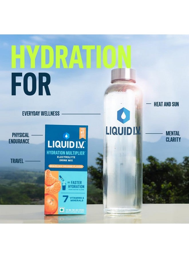 Liquid I.V. سائل I.V. مضاعف الترطيب - برتقال برازيلي | مسحوق مشروب الإلكتروليت 16 جرام | عبوة من 12 - Image 4