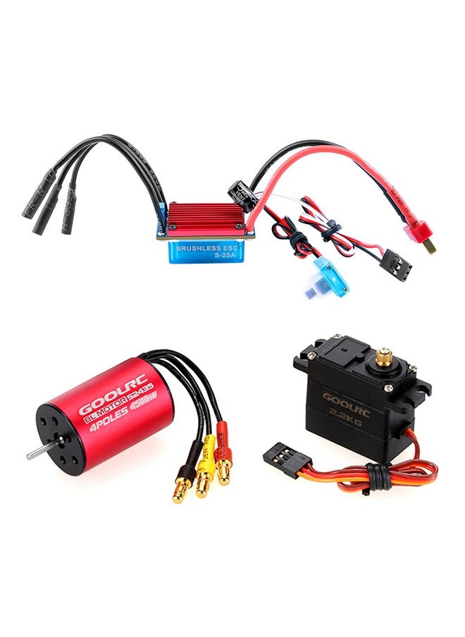 جوليرك - محرك بدون فرشاة S2435 4500 كيلو فولت S-25A Esc مع مجموعة ترقية سيرفو معدنية 2.2 كجم لشاحنة سيارة Rc 1/16 1/18 - Image 1