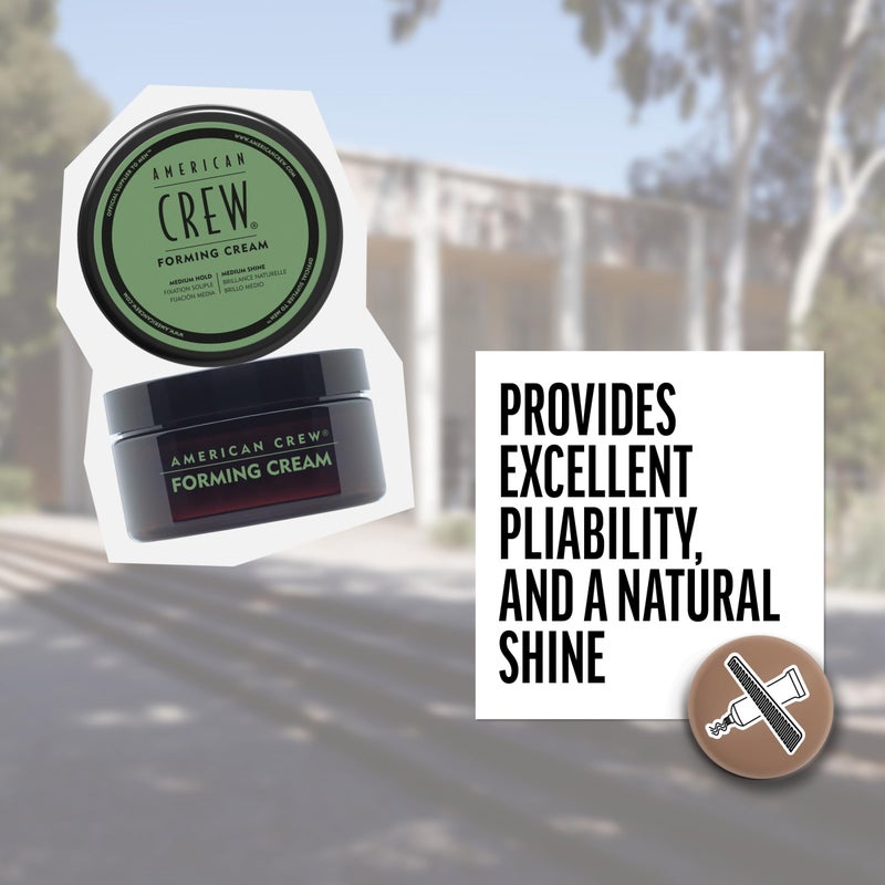 AMERICAN CREW كريم تشكيل الشعر للرجال من أمريكان كرو، مثل جل التصفيف مع تثبيت متوسط ولمعان، حجم السفر، 1.7 أونصة - Image 4