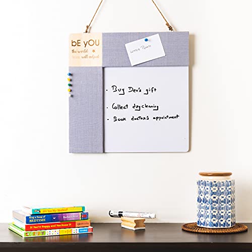 IVEI Engineered Wood Combination Board with Pin Board & Whiteboard Best Gift for Home, Office, School | Office Wall Accessories | Utility Boards (Quote - Grey) - Image 3